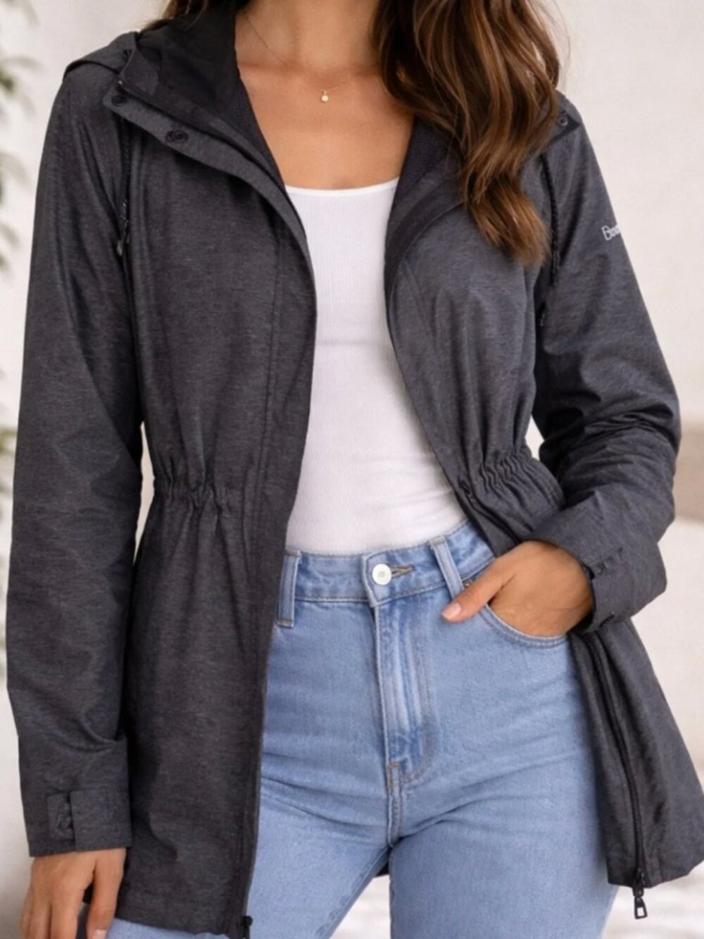 Columbia Women's Charcoal Gray Hooded Jacket